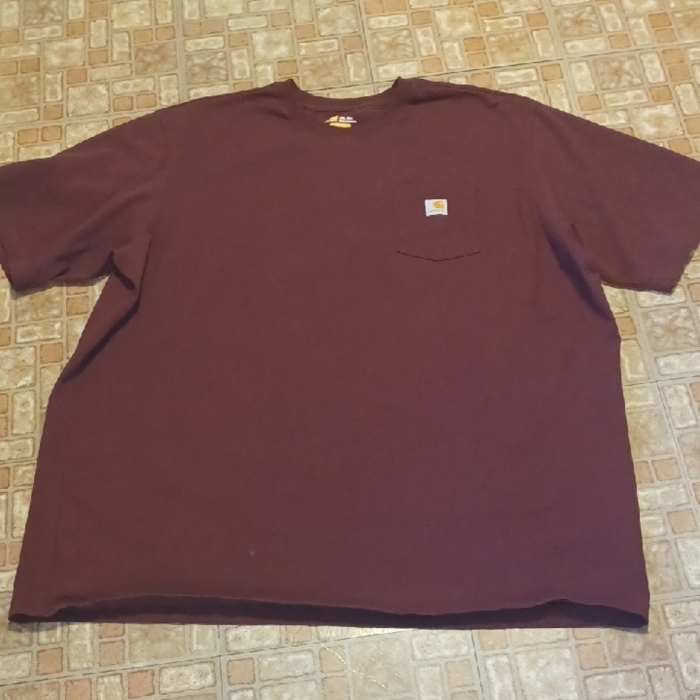 Carhartt Men's Dark Brown- Burgandy Short Sleeve Tee Size 4xl